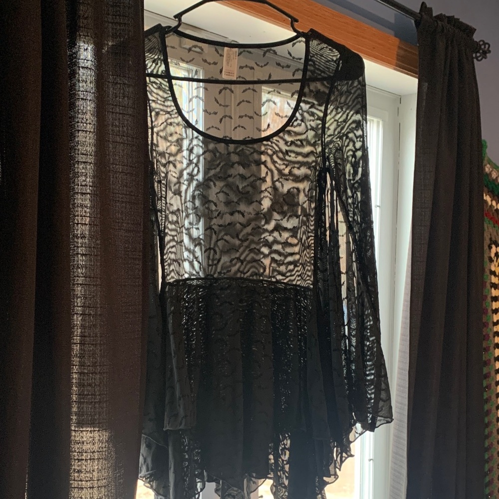 Forever 21 Black Sheer Tunic Top